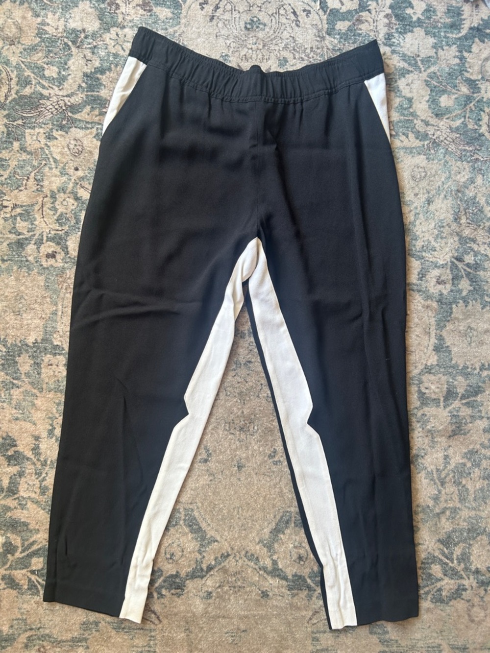 Club Monaco Black Joggers with White Side Panels
